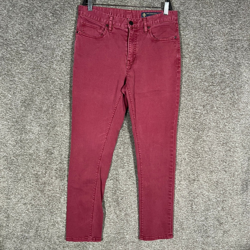 Roark Standard Slim Fit Denim Jeans Mens 32x32 Red Casual Open Roads‎